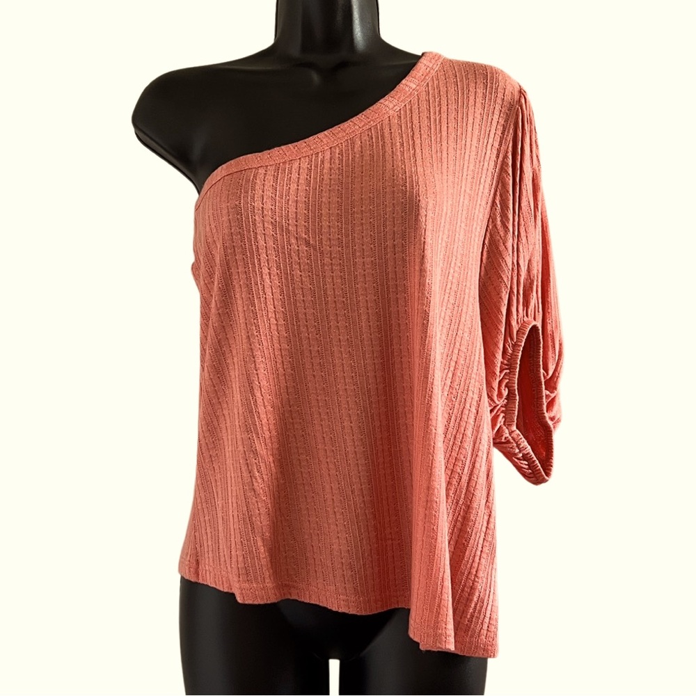 Fantastic Fawn Coral One Shoulder Top